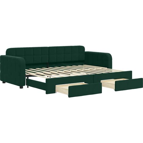 Maison Exclusive - Divano Letto Estraibile Cassetti Verde Scuro 80x200cm Velluto (1/5)