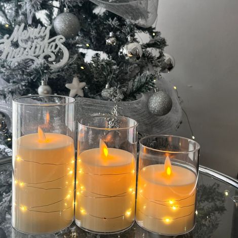 3er-Pack flammenlose LED-Kerzen mit Fernbedienung, Timer – flammenlose elektrische Kerzen – batteriebetrieben – für Halloween, Weihnachten, Zuhause