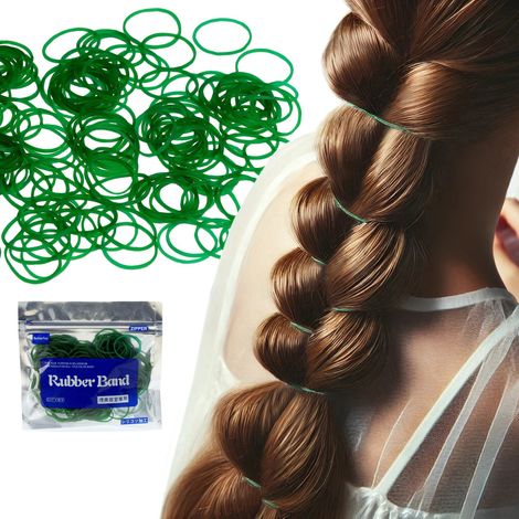 Gomas de silicona para trenzas, duraderas, verdes, 130 unidades (1/4)