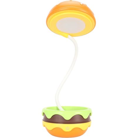 Wiederaufladbare Hamburger-Schreibtischlampe für Kinder, Akzentleuchte mit verstellbarem Hals und Berührungsschalter, ideal für Schlafzimmer oder als Dekoration, Geschenk für Jungen oder Mädchen.