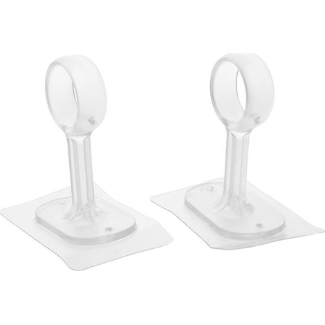 Support Triangle Rideaux sans Percage en Abs, Design Adhésif Auto-adhésif, 2 Pièces pour Fixation Plafond sans Dommage, pour Installations de Fenêtres et Tringles à Rideaux (1/5)