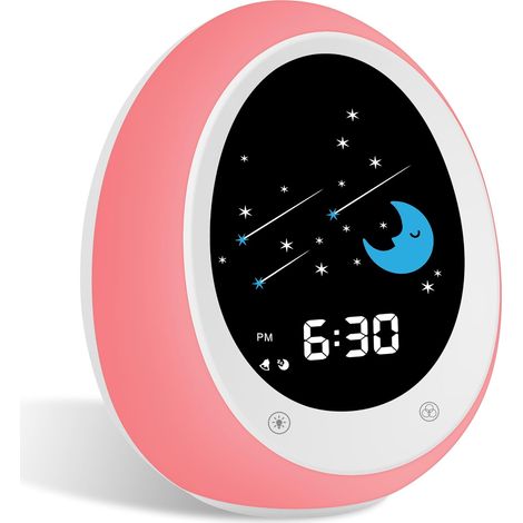 Réveil Enfant éducatif Jour Nuit, Réveil Enfant Entraîneur de Sommeil pour Enfants avec Soleil Lune Minuterie Veilleuse pour Filles et Garçons (1/5)