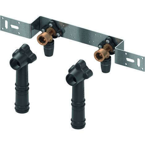 TECE TECElogo-Push Unità di montaggio con rosoni a muro, Dimensione 16 x Rp 1/2, Bronzo rosso/Si, Interasse 150 mm, 8723100