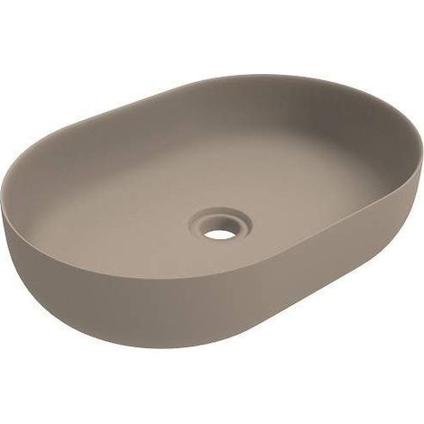 416x600 mm ovale Arbeitsplatte Waschbecken in mattem Cappuccino Ercos Musa BLCERPMUSA0002  Cappuccino Mat