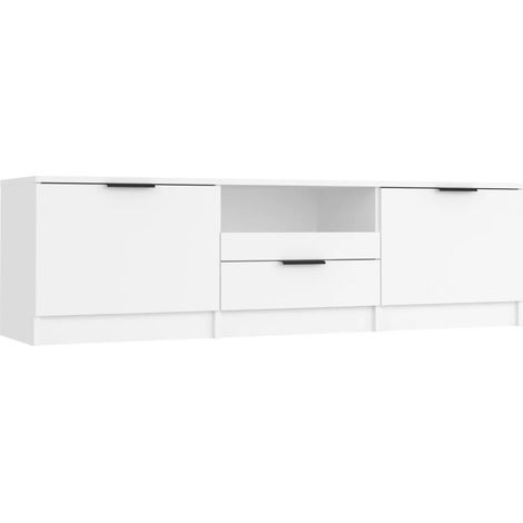 Mobile TV multimediale scaffale per televisione televisione buffet sala da pranzo soggiorno camera da letto 140 x 35 x 40 cm pannelli compositi bianco 020025919