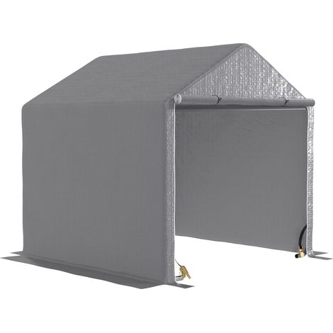 Abrid jardin 2 x 2 x 2 m abri vélo extérieur avec cadre en acier galvanisé, imperméable et résistant aux UV - gris