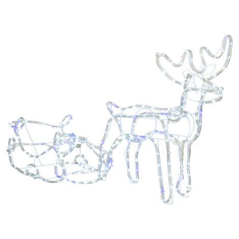 LED-Lichtschlauch Rentier mit Schlitten 210 cm Kaltweiß