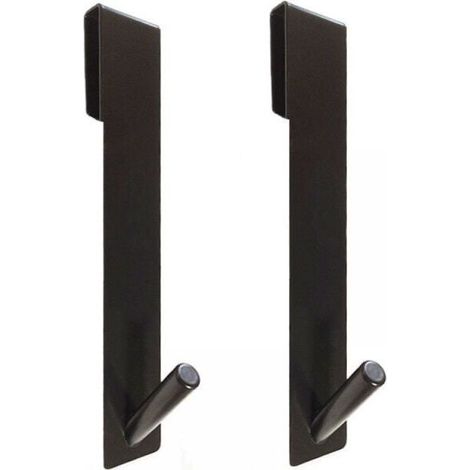 Shower Screen Hooks, 2 Pack Shower Hooks, Glass Shower Screen, Black Shower Hooks Hanging, Glass Wall Hooks with Padded Protector (1/3)