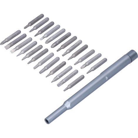 24-teiliges Schraubendreher-Bit-Set aus S2-Legierungsstahl, Präzisions-Elektronikreparaturzubehör mit Griff (1/5)