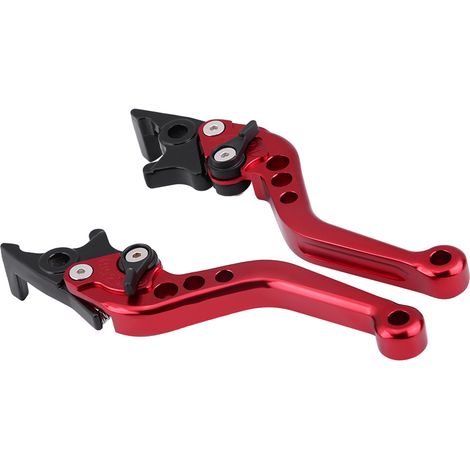 1 Paire de Poignées de Frein CNC Aluminium pour Moto/Scooter, Double Disque, Rouge (1/5)