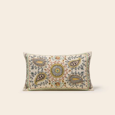 Housse de coussin en Broderie Paisley MANDANA (1/4)