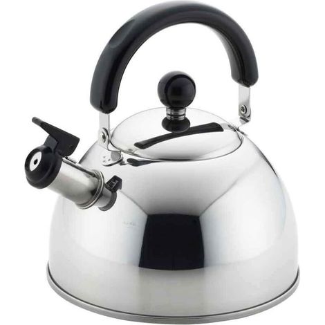 Bouilloire sifflante, grande bouilloire de 3 litres pour cuisinière, adaptée aux cuisinières à gaz ou à induction, avec poignée pliante, ébullition rapide, idéale pour une utilisation (1/4)