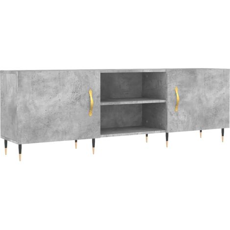 Mueble TV práctico con almacenaje 150 x 30 x 50 cm estilo moderno ambiente de tendencia en madera gris hormigón 020048702 (1/5)