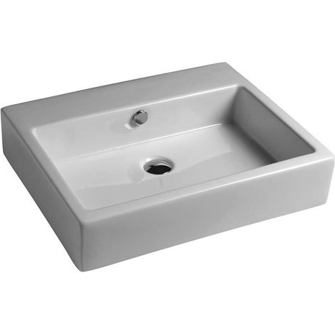 Lavabo Quad sospeso/appoggio 60x47 rettangolare in ceramica (1/3)