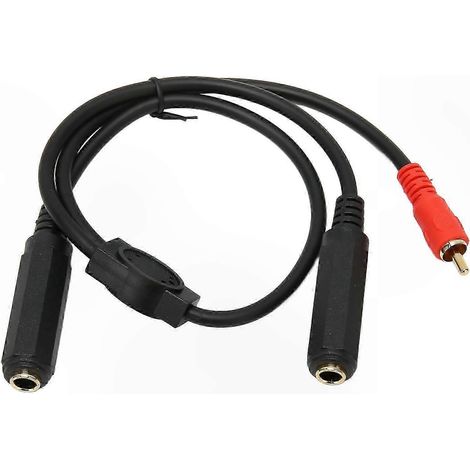 Câble adaptateur Y stéréo 19,7 pouces, fiche mâle RCA vers prise femelle 6,35 mm dorée, pour appareils audio, cordon de raccordement plaqué or, longueur 50 cm, accessoire hi-fi. (1/5)