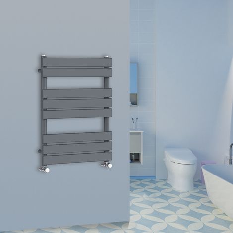 WarmeHaus 800x600mm Flat Panel Heated Towel Rail Central Heating Towel Warmer for Bathroom Kitchen Anthracite (1/5)