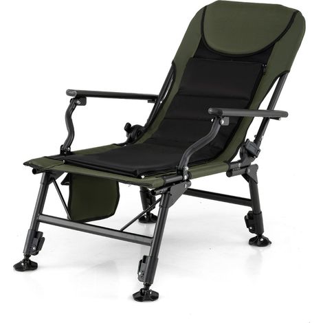 Sedia da campeggio pieghevole 60 x 117 x 90 cm comfort personalizzabile schienale regolabile su 5 livelli stile moderno in tessuto Oxford verde 200017663