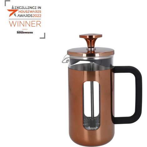 LA CAFETIERE Pisa - Macchina da caffè dein acciaio inox, tre tazze, rame, confezione regalo de