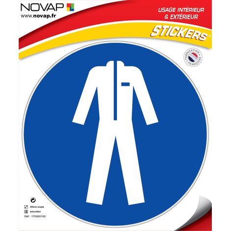 Panneau Vetements de protection obligatoires - Vinyle adhésif Ø300mm - 4031828