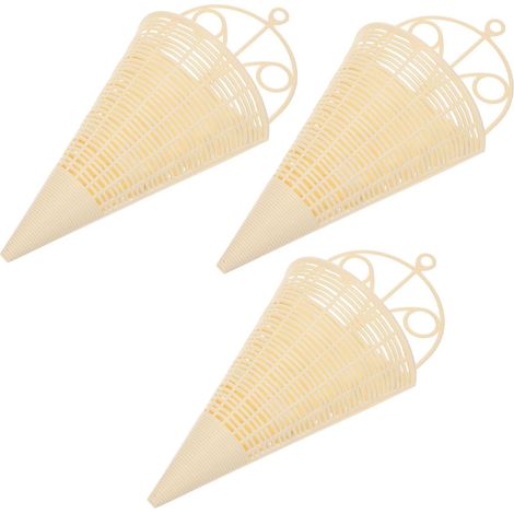 Kichvoe Lot de 3 paniers décoratifs muraux en forme d'éventail, tressés à la main, style vintage, (1/5)