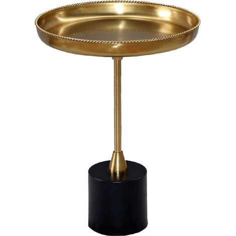 Table d'appoint aluminium dorée noir mat 40x53cm (1/2)