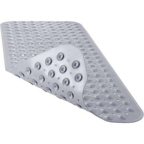 BUNTHAUS PA Tapis De Douche Antidérapant Extra Large 40 X 16 Pouces Avec Ventouses Et Trous De Drainage Lavable En Machine Gris (1/4)