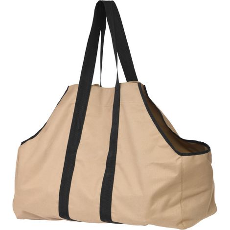 Polyester Kaminholztasche Birke  Beige  27 kg