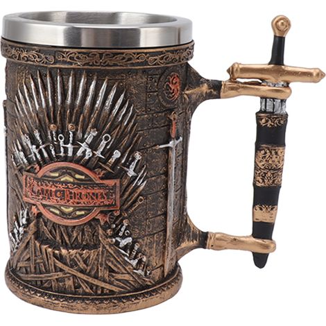 Chope viking antique 3D en résine, doublure acier inoxydable, verre à bière pour bar, KTV, restaurant (1/5)