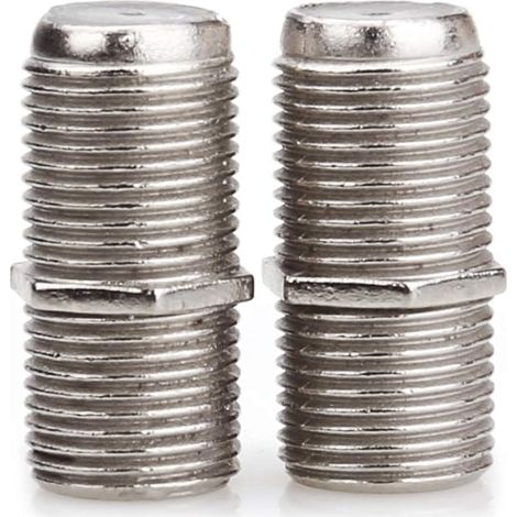 F Plug Femelle à Femelle Coupleur de Câble Coaxial Extension pour F TV Adaptateur de Câbles Coax Radio, Antenne TV Câble Coaxial F-Connectors Adaptateur Satellite Type F Connecteur -2Pack (1/4)