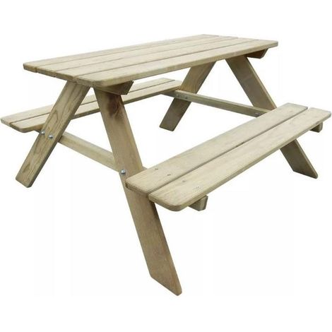 MaxxGarden - Tavolo da Picnic per Bambini, Panchine Pieghevoli in Legno - 90 x 79 x 50 cm (1/5)