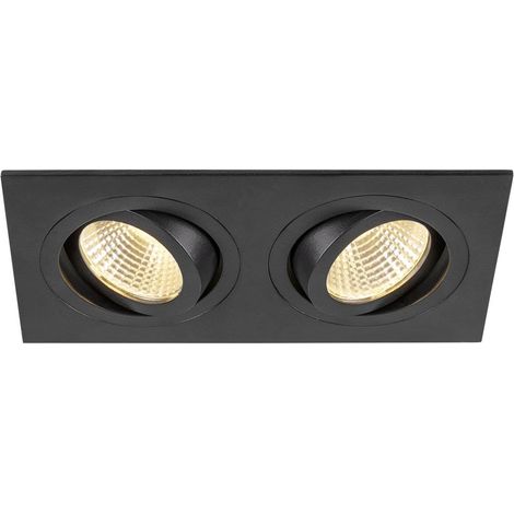 Encastré de plafond NEW TRIA® 155 carré 3000 K LED double PHASE 38° noir - SLV - 1008514 (1/3)