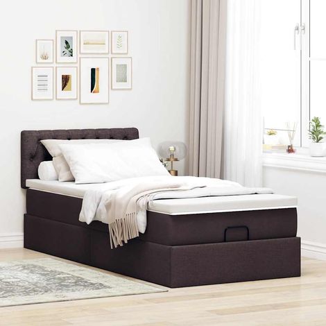 Ottoman-Bett mit Matratze Dunkelbraun 90x200 cm Stoff (1/5)
