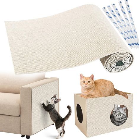 Scratching Mat, Polyester, 40x200 cm, Cuttable, Reinforced Adhesive, Sofa and Wall Protection (1/5)