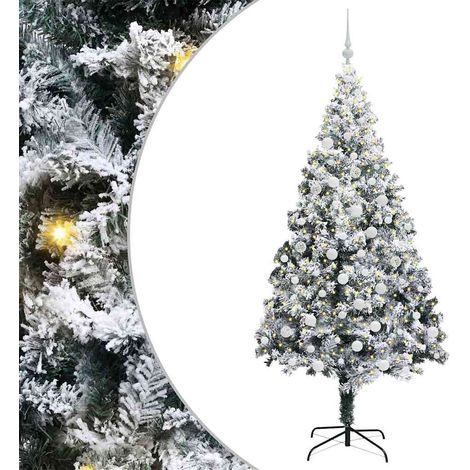 Sapin de Noël  Arbre de Noël artificiel Blanc 180 cm PVC, Acier et Plastique (1/5)