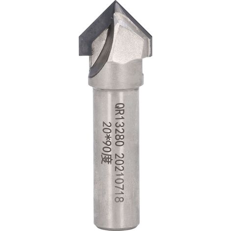 Ortviai Fraise à rainurer en V 90° pour CNC – Lame diamantée, queue de 12,7 mm, diamètre 20 mm, épaisseur de coupe 15 mm (1/5)