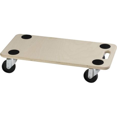 Chariot de transport stable Dörner + Helmer, capacité de charge de 200 kg, parfait pour les meubles et les caisses, 590x290 mm, roues en plastique, idéal pour la moquette et le carrelage