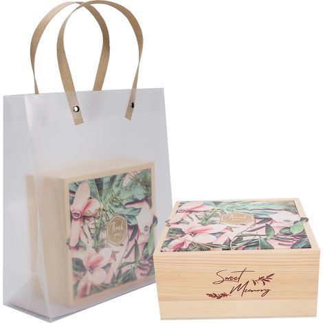 Lot de 2 boîtes cadeaux en bois pour mariage, en PVC, élégantes, pour bonbons, accessoire de fête d'anniversaire n°4 (1/5)