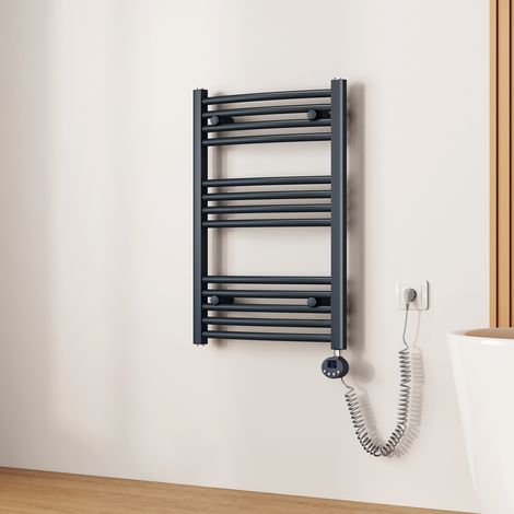 EMKE Sèche-serviette électrique, Radiateur Sèche-Serviettes avec WiFi Thermostat Anthracite 75x50cm 300W (1/5)