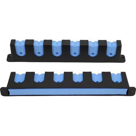 Support mural vertical pour 6 cannes à pêche, résistant aux produits chimiques, avec 4 vis (bleu). (1/5)