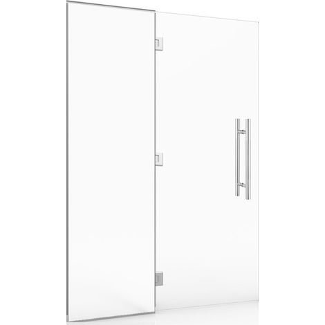 Parete in vetro con porta per hammam e bagno 120 x 190 Vetro di sicurezza trasparente da 8 mm