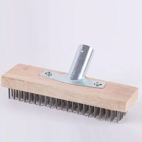 Balai métallique 30 cm – Tête en fil d'acier galvanisé – Pour nettoyage extérieur – Compatible avec manche en bois 2,5 cm (1/5)