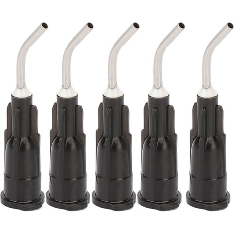 100 embouts d'aiguilles d'irrigation dentaires pré-courbés jetables, accessoire de rechange pour aiguilles de distribution dentaire, noir, 20 g (1/5)