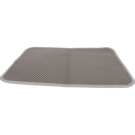 Tapis de litière pour chaton antidérapant et imperméable, double couche en EVA, 50 x 40 cm, gris (1/5)
