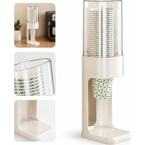 1 Pièce Distributeur de Gobelets en PP, 39.5×12.3×10.2 cm, Porte-Gobelets pour Bureau et Café (1/5)