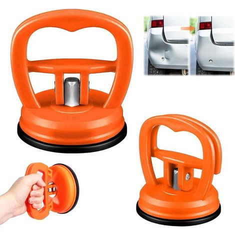 Kit de débosselage pour carrosserie, 2 outils pour débosselage de carrosserie—couleur orange (1/5)