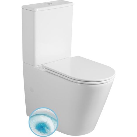 Sapho Avis - Cuvette combinée WC, évacuation Vario, Vortex Rimless, blanc PC106V (1/4)