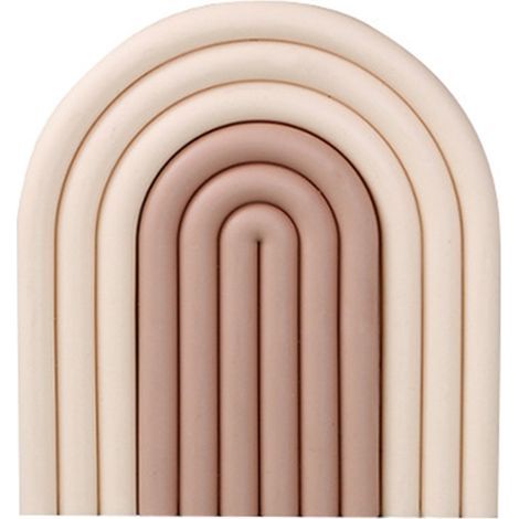 Rutschfeste Platzmatte mit dicker Wärmeisolierung für Schüsseln und Teller, ideal für Küchen und Restaurants, beige Farbe. (1/2)