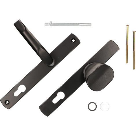 KOTARBAU Poignée de porte - 92 mm - Noir - Cylindre profilé - Pour portes, portes et portes (1/5)