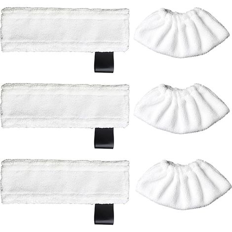 3 paquetes de paños de microfibra de repuesto y 3 paquetes de paños de microfibra para Karcher Easy Fix SC1/SC2/SC3/SC4/SC5/SV7, paños accesorios Kärcher Easy Fix (1/5)
