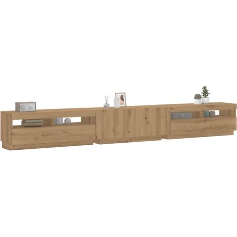 vidaXL Mobile Porta TV con LED Artigianale 300x35x40 cm Multistrato